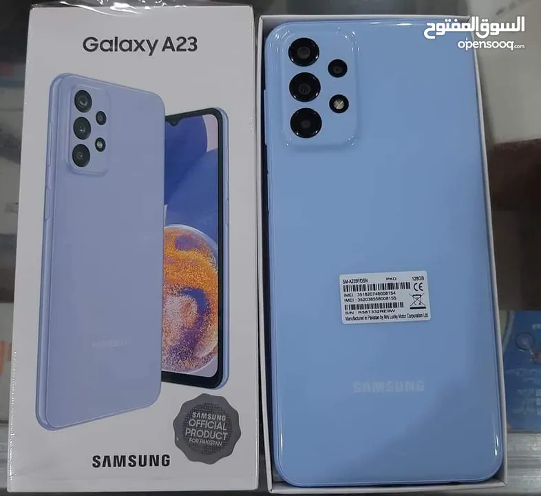 مستعمل بسيط Samsung A23 رام 8   جيجا 128 أغراضة والكرتونه الأصلية متوفر توصيل