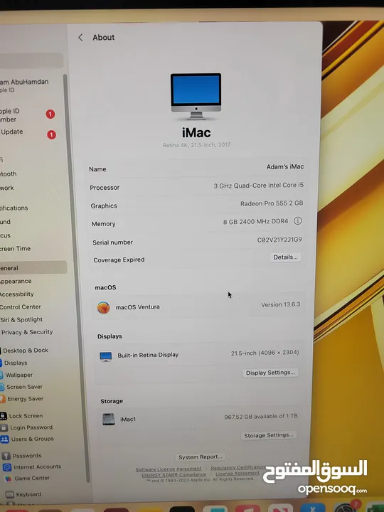 iMac Retina 4K i5 (21.5-inch, 2017) Radeon Pro 555