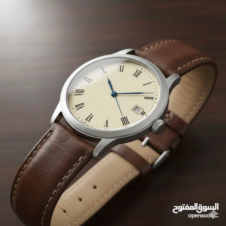 ساعة جلد اصلي يدوي