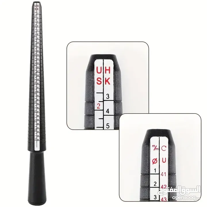 ادوات قياس حجم الخواتم و حلقات قياس حجم الإصبع  قياسات دقيقة عصا قياس حجم الخواتم والحلقات
