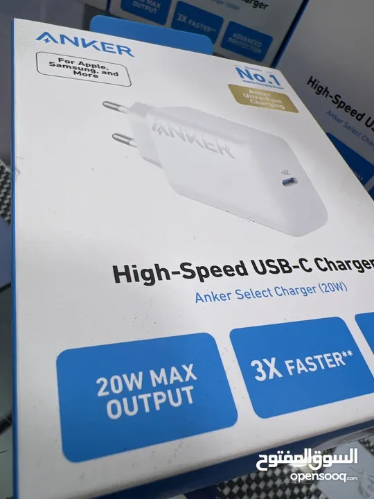 Anker Home charger 20w عظمة شحن انكر   الاصلية 20 واط  بتزبط للايفون من ايفون 11 لغاية 16 برو ماكس.