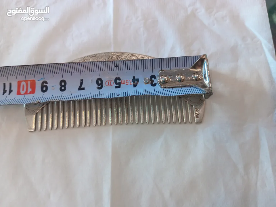 مشط انتيك مطلي فضه  مختوم جميل جدا نقش ابره لاصحاب الذوق الرفيع