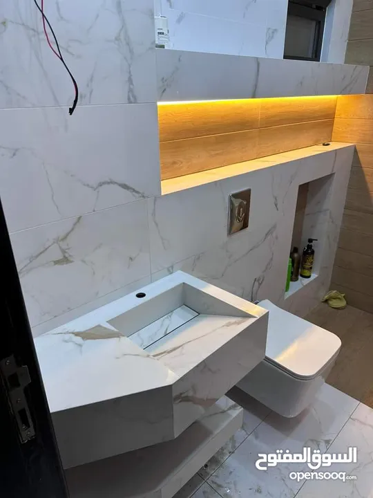 معلم بليط تسليم هندسي تجديد حمامات بأحدث طراز تنفيذ شلالت وبربكيو .فير بلس غاز +فير بليس حطب زرب