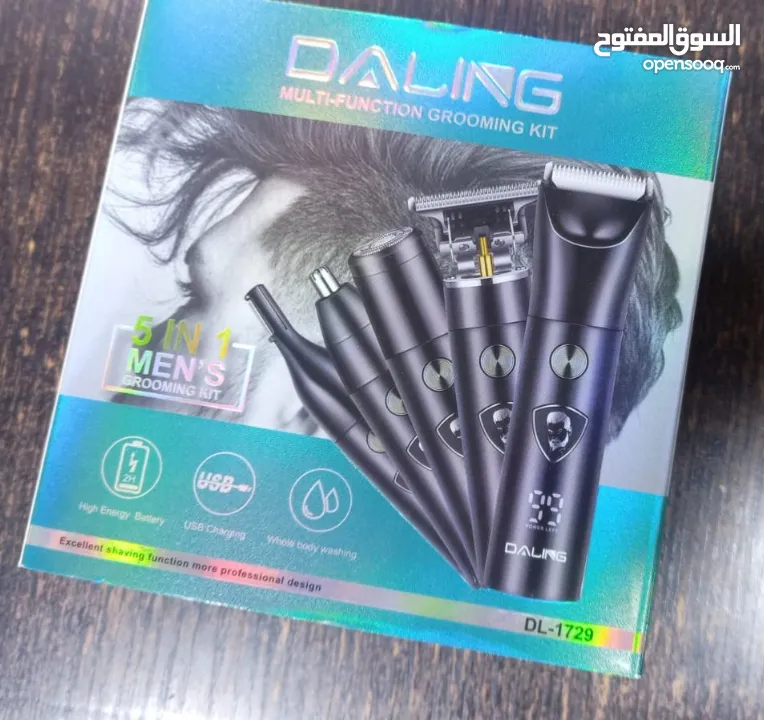 ماكينة حلاقه شحن 5 في 1 DALING  حلاقة شعر الراس و اللحيه المتكامله الحلاقه قص الشعر