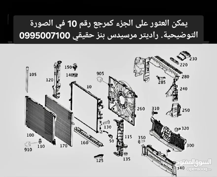 قطع غيار مرسيدس  بنز حجمهاS500 القطع راديتر+مبرد سائل تبريد+مبرد التبريد مستخد اصلي موديل2020للبيع