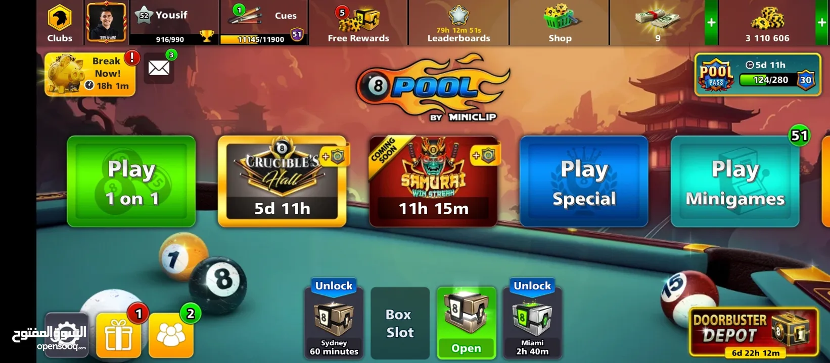 حساب بلياردو للبيع 8 Ball Pool