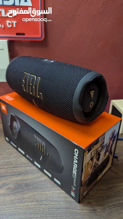 JBL Charge 5 Wi-Fi جديدا استعمل تجربه فقط النسخة الجديدا صوت JBL الأصلي الجريء مع صوت جهير عميق