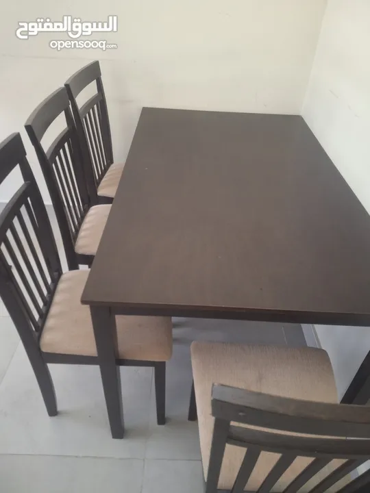 6 seater table with 4 chairs