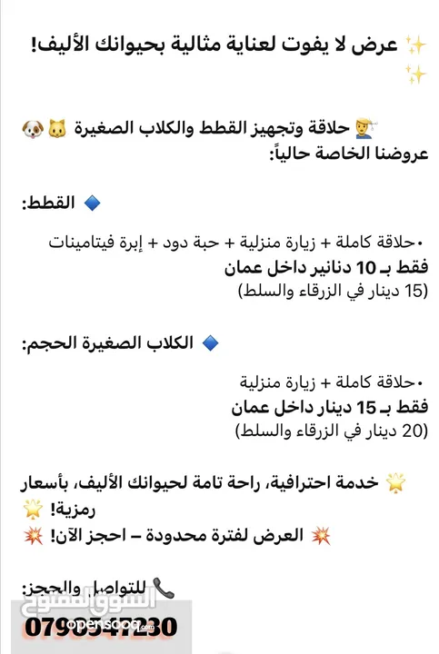 حلاقة للقطط والكلاب الصغيره القطط