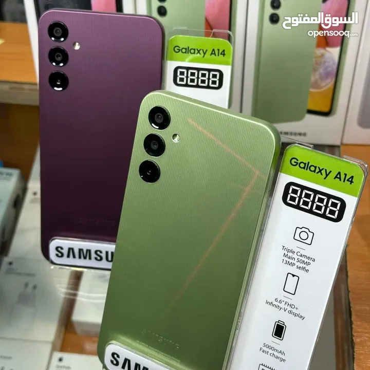 مستعمل اخو الجديد Samsung A14 رام  8 جيجا 64 و  128 اغراضة والكرتونة الأصلية متوفر توصيل