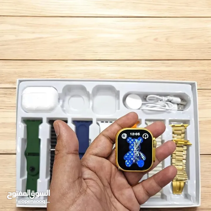 ساعة i20 Ultra – الإصدار التاسع الجديد كلياً  7 سيرات + سير رولكس حديد فاخر AirPods Pro كوبي ماستر