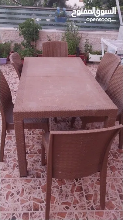 طقم جلسة خارجية انيق ب6كراسي +طاولة