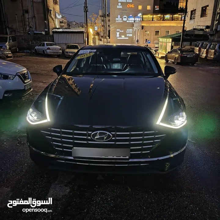 هيونداي سوناتا 2022 لون اسود ملوكي فحص كامل جمرك حديث ممتازه بدون حوادث هايبرد