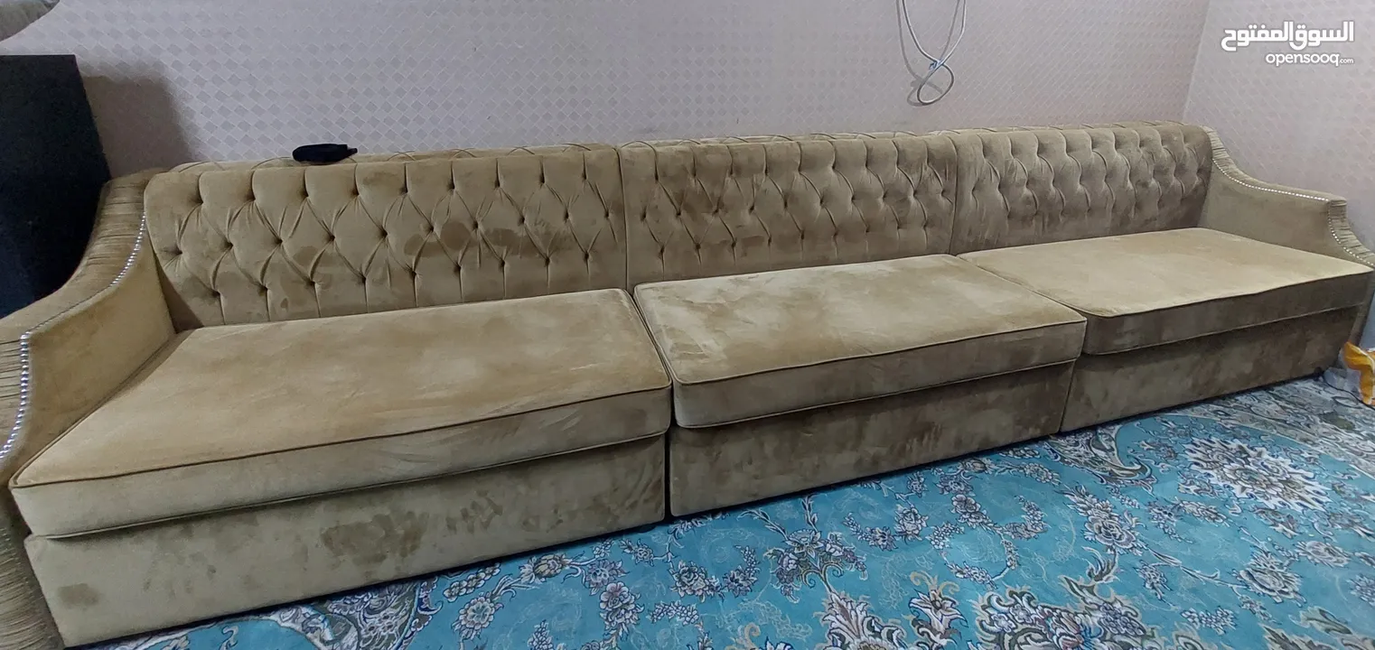 golden color sofa