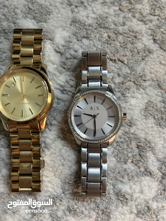 Michael Kors and Armani Exchange Women’s watches. Used but in good condition.