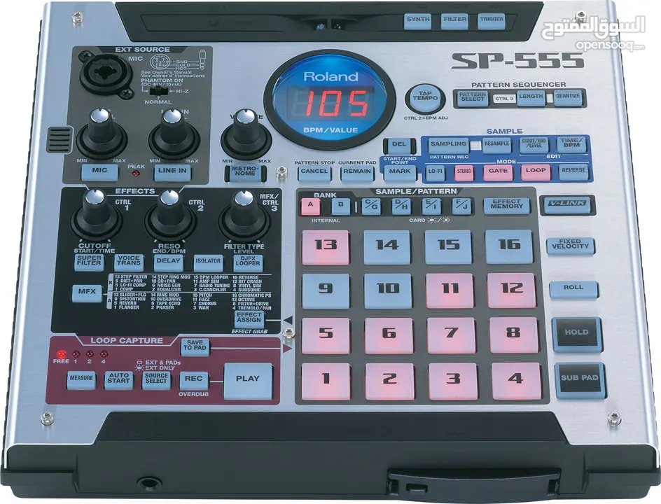 للبيع جهاز سامبلر رولاند غير مستعمل بحالة ممتازة roland sp 555 sampler like new