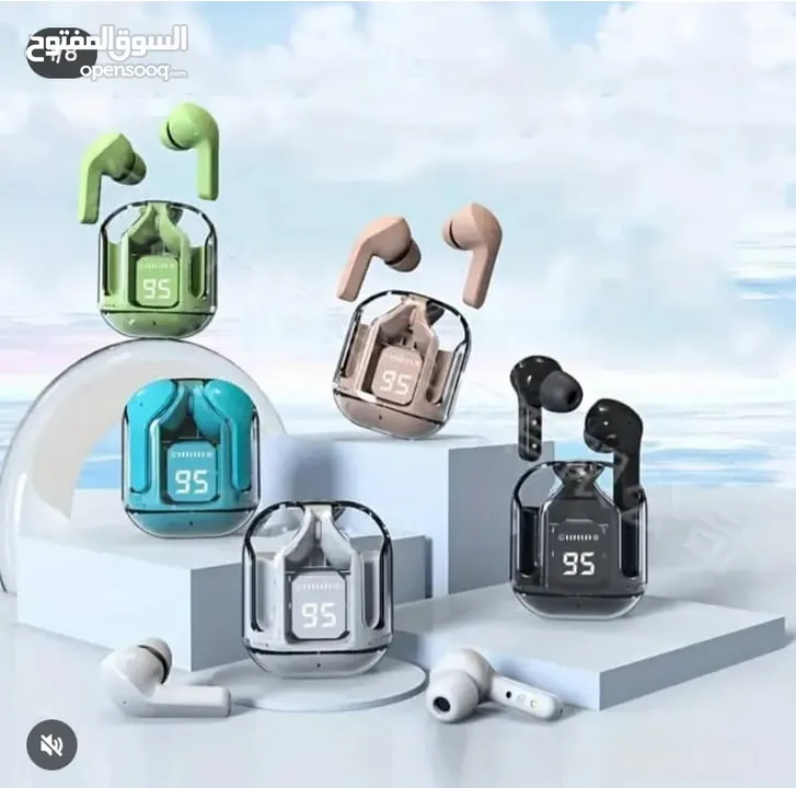 سماعات بلوتوث لاسلكية بشاشة عرض – تصميم أنيق وشحن ذكي