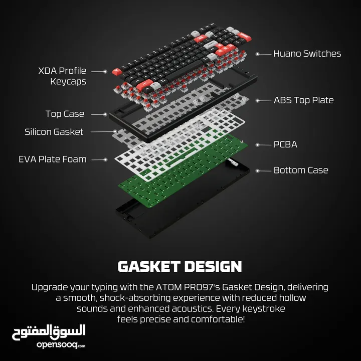 FANTECH MK918 ATOM PRO97 WIRELESS MECHANICAL GAMING KEYBOARD WHITE كيبورد فانتيك الجديد المميز