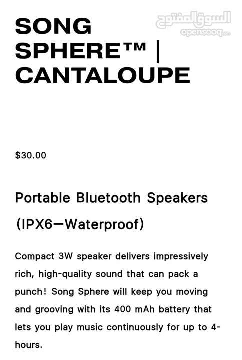 سماعه مكبرات صوت بلوتوث محمولة (IPX6 - مقاومة للماء)  Portable Bluetooth Speakers (IPX6–Waterproof)