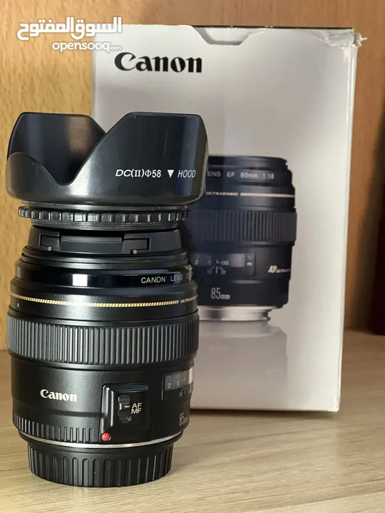 عدسة 85mm f1.8 canon ولا خدش في حاله جيدة جذًا لممتازة
