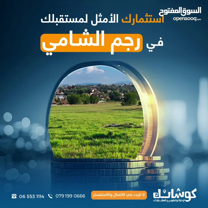 ارض سكنية استثمارية في رجم الشامي على بعد 1 كم نت شارع المية بسعر مميزز جدا
