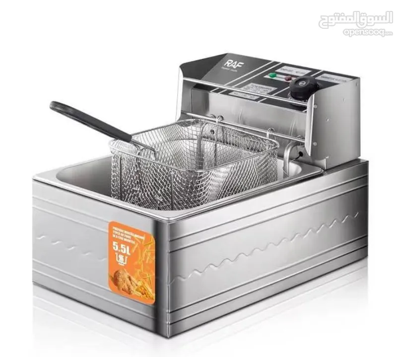 مقلاة الزيت الكهربائية المفردة RAF القوة 2500 واط  حوض 5.5 لتر  يأتي مع رف للقلي
