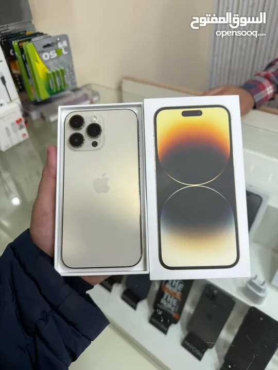 14 pro max 256 G لون ذهبي بجنن