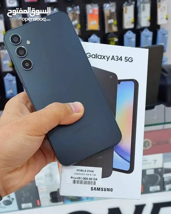 مستعمل اخو الجديد Samsung A34 5G رام 16 جيجا 128 و 256 أغراضة والكرتونه متوفر متوفر توصيل