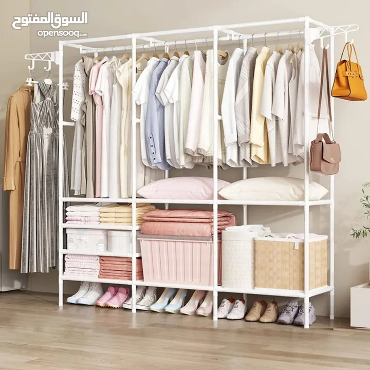 ستاند الملابس المعدني المتعدد الوظائف! خلي غرفتك مرتبة بأقل مجهود وبستايل عصري