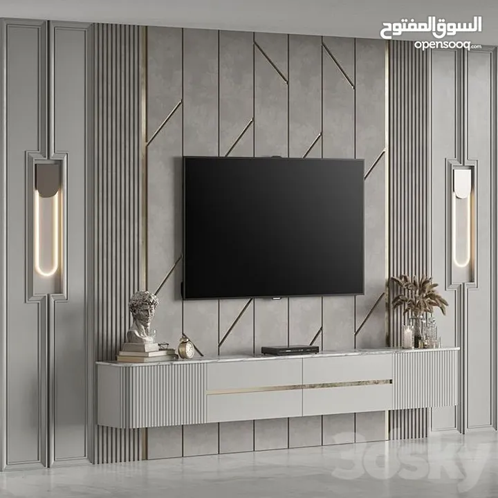 واجهة 3 متر من بديل الخشب والرخام خدمة تركيب مجانية