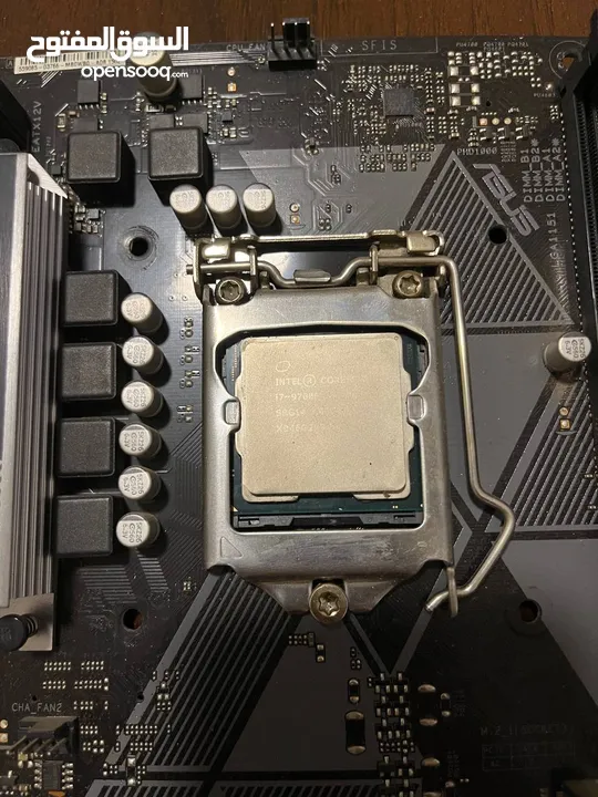 مجموعة قطع معالج i7 9700f + لوحة ام + رام + بور سبلاي 650 + تبريد