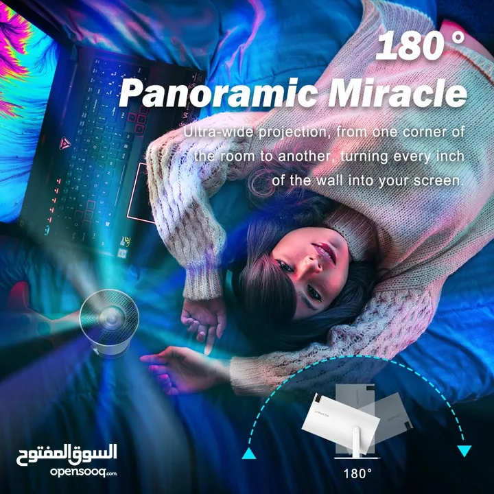 بروجيكتر جهاز عرض مسرحي على الجدار تخلص من التلفزيون حول تلفونك لمسرح منزلي في الاردن اندرويد 11