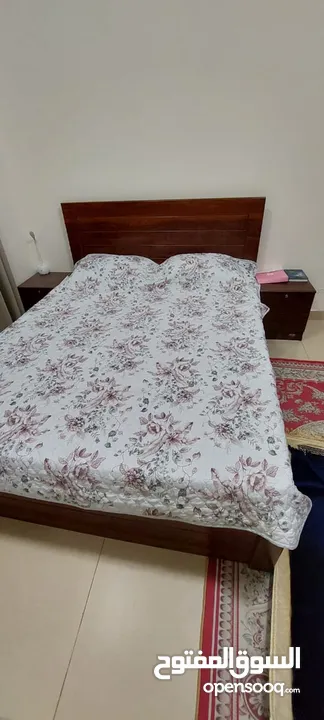 bed with mattress and side tables 2