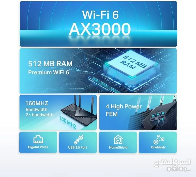 راوتر انترنت شبكات انترنت وايرلس تي بي لينك TP Link Dual Bands Router AX55 for internet connection