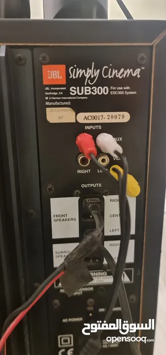 JBL subwoofer with 3 speakers