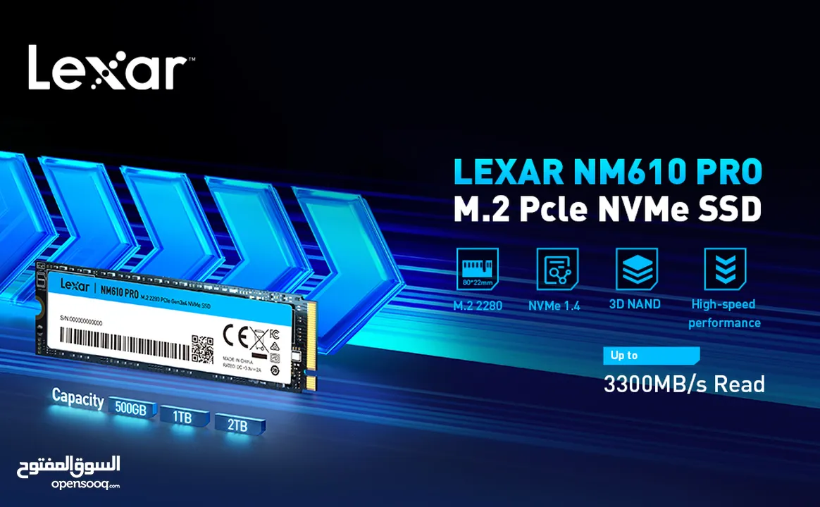 1000GB LEXAR NM610 PRO M.2 NVME 45X SPEED DESKTOP - LAPTOP GAMING SSD