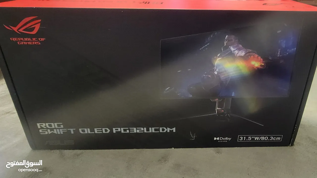 أقوى شاشة للألعاب والتصميم  ASUS ROG Swift 32” 4K OLED Gaming Monitor (PG32UCDM) - UHD (3840 x 2160)