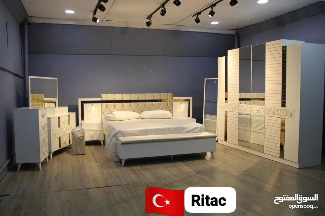 غرف نوم تركي 10 قطع شامل التركيب والدوشق الطبي مجاني