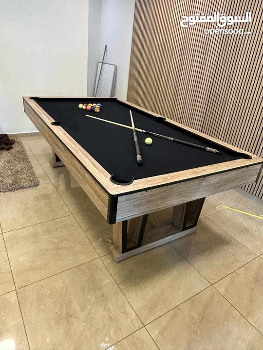 طاوله بلياردو امريكيه HADDAR بتصميم فخم بالون اسود