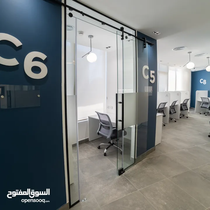 مساحات مكتبية مجهزة بالكامل ومفروشة ومخدومة مناسبة للشركات الصغيرة والأفراد -Co Working Space