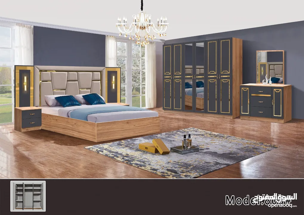 TURKEY BEDROOM SET 7 PCS WITH MATTRESS WITH FITTING /غرف نوم مع ترکيب مع دوسج ۷ قطع