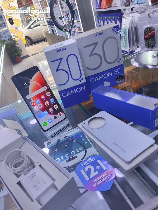 حبه عن الجديده CAMON 30 5G جيجا 512 رام 24 معه كامل اغراضو وسماعه الاصلية متوفر توصيل