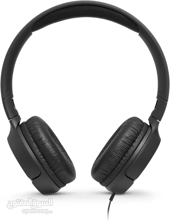 سماعات JBL اصلي كيبل مع مايكروفون Jbl Tune 500 Headband with Black Wire Headphones and Microphone