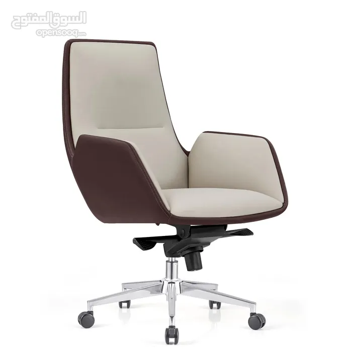 Modern Medium Back Luxury Leather Manager Office Chair