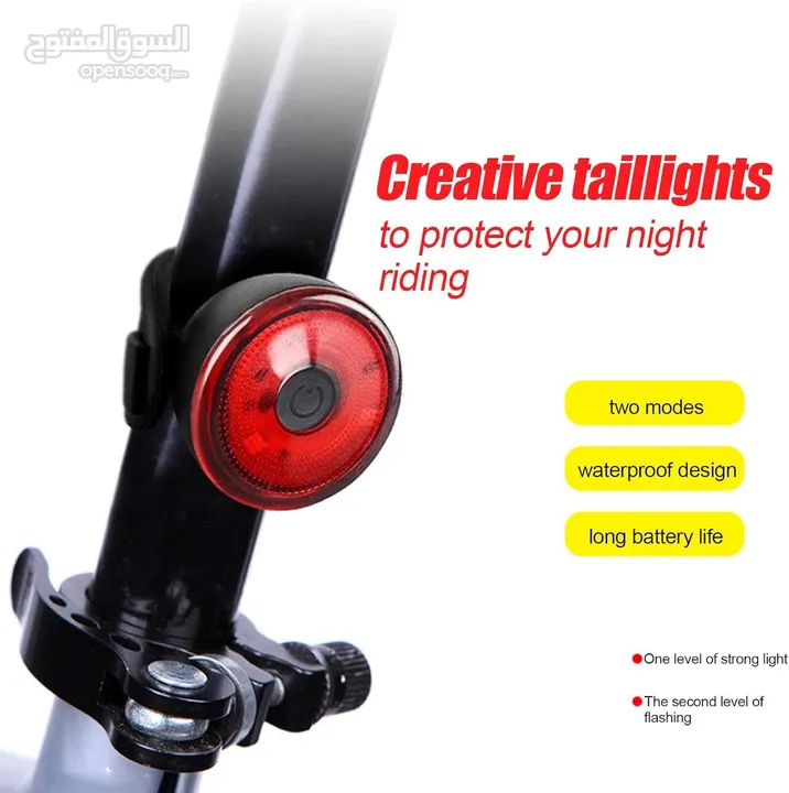 ضوء تنبيهي فاخر للدراجات الهوائية والخوذة led safety bicycle or helmet tail light