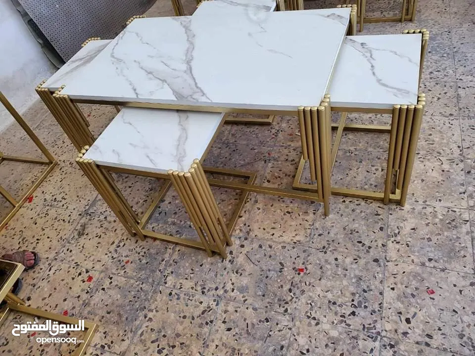 طرابيزات حديد باسعار مميزه لون ذهبي و فضي كل موديل الو سعر مختلف