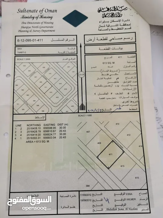 أرض سكنية مخطط الثابتي 2 ولاية إبراء