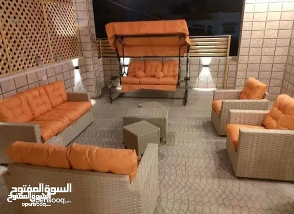 عرض خاص على طقم فرش كامل لاطقم الرتان و المرجيحة الإيطالي   . متوفر خدمة التوصيل