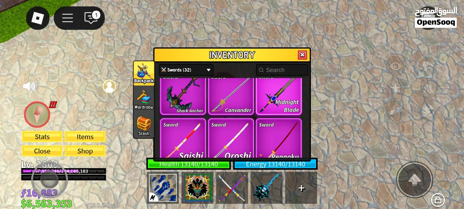 حساب روبلوكس ماب بلوكس فروت (Blox fruits)