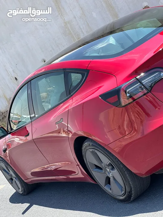 سيارة تيسلا موديل 3 2023 ستاندر بلس لون احمر وداخل ابيض